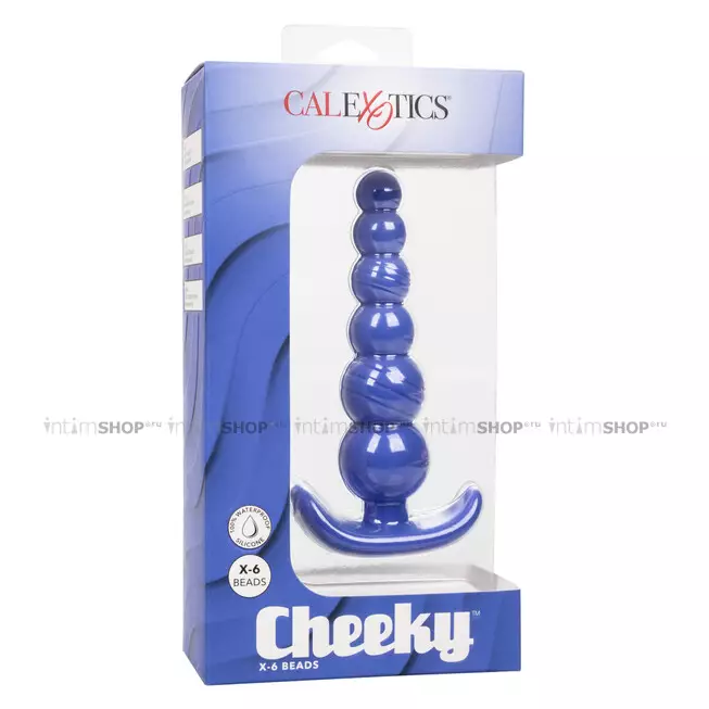 Анальная ёлочка CalExotics Cheeky X-6 Beads, синяя