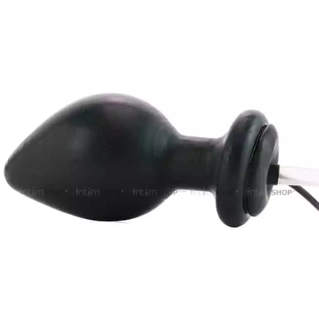 Анальная надувная пробка Lux Fetish Inflatable Vibrating Butt Plug с вибрацией, черный