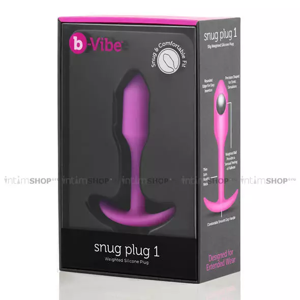 Анальная пробка b-Vibe Snug Plug 1, розовая