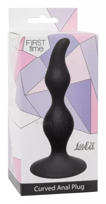 Анальная пробка Lola Toys First Time Curved Anal Plug, чёрная