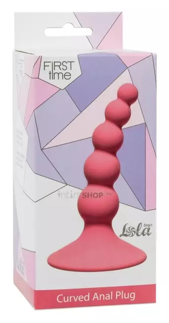 Анальная пробка Lola Toys First Time Ribbed Plug, розовая