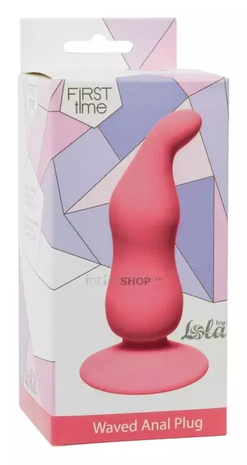 Анальная пробка Lola Toys First Time Waved Anal Plug, розовая