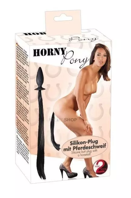 Анальная пробка с черным хвостом You2Toys HORNY Pony Plug