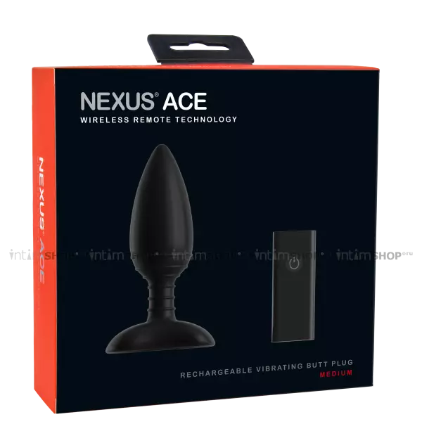 Анальная вибропробка Nexus Ace Medium с пультом ДУ, черная