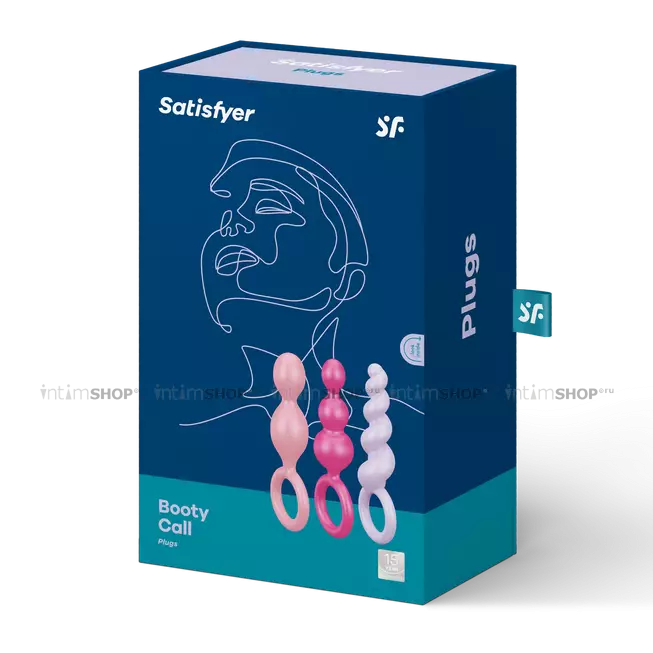 Анальные пробки Satisfyer Booty Call 3 шт, разноцветные