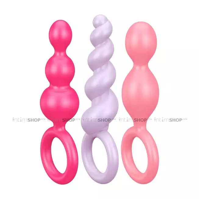 Анальные пробки Satisfyer Booty Call 3 шт, разноцветные