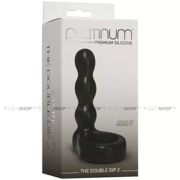 Анальный фалоимитатор-насадка Platinum Premium Silicone - The Double Dip 2, черная