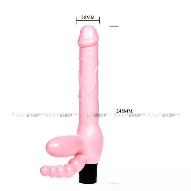 Безремневой страпон с вибрацией Baile Super Strapless Dildo, розовый