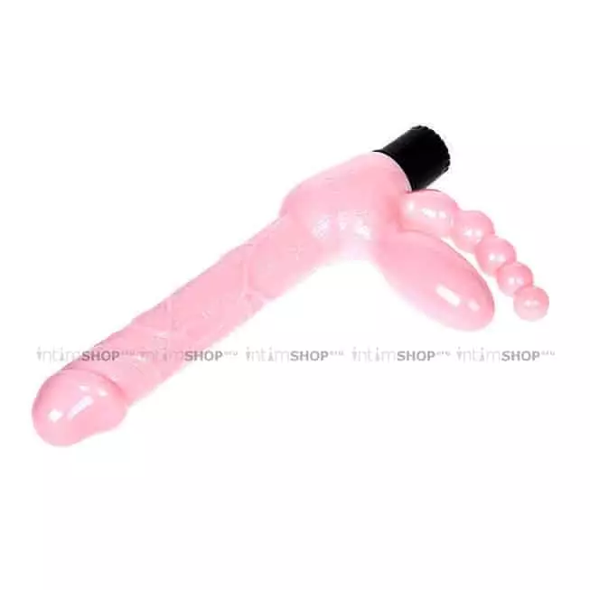 Безремневой страпон с вибрацией Baile Super Strapless Dildo, розовый