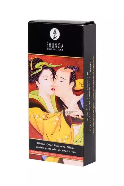 Блеск для губ 3 в 1 Shunga Oral Pleasure Gloss Клубника с шампанским, 10 мл