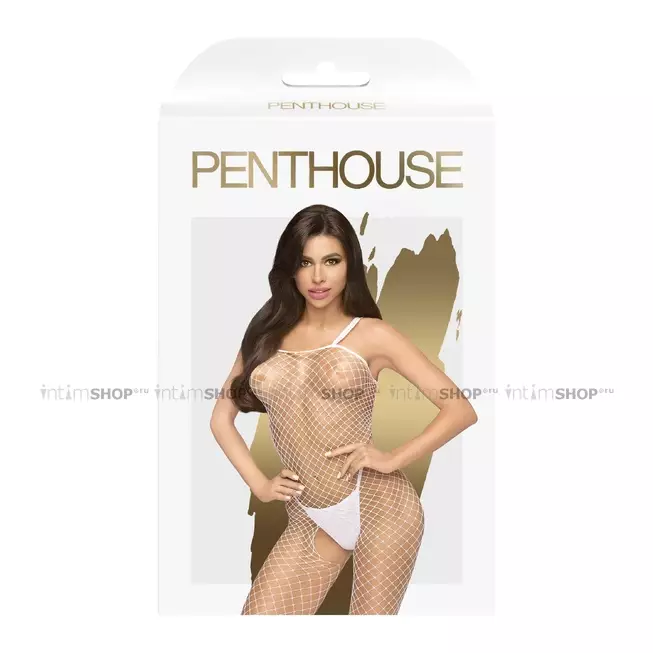 Чулок на тело Penthouse Body Search, белый, XL