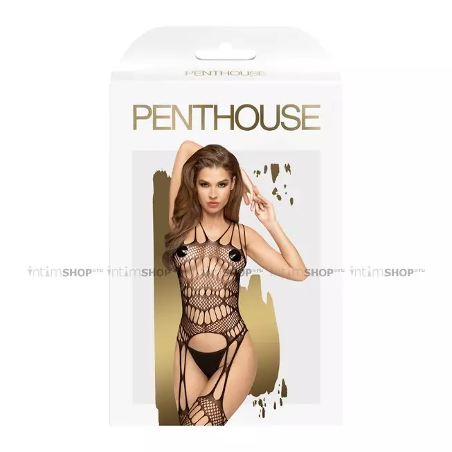 Чулок на тело Penthouse Fatal Look, черный, S/L