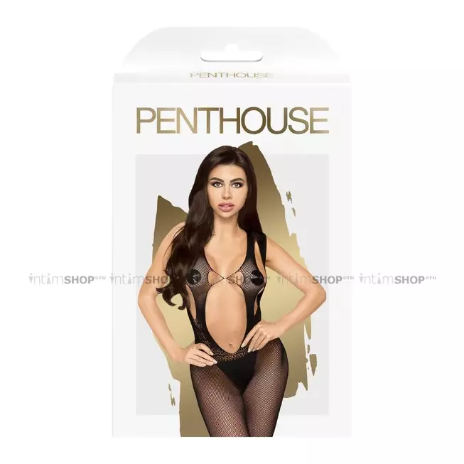 Чулок на тело Penthouse Forbidden Fruit, черный, XL