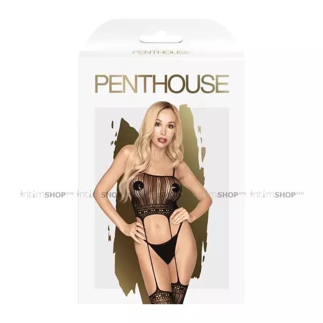 Чулок на тело Penthouse Sex Dealer, черный, XL