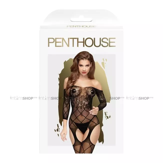 Чулок на тело Penthouse Top-Notch, черный, S/L