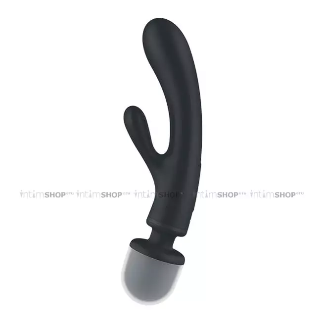 Двухсторонний вибромассажер-кролик Satisfyer Triple Lover, темно-серый