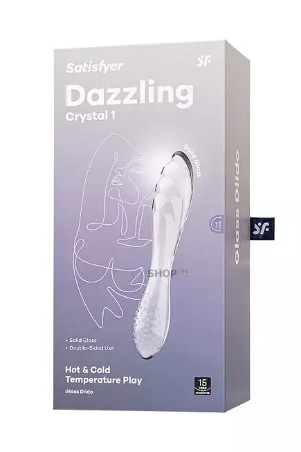 Двусторонний фаллоимитатор Satisfyer Dazzling Crystal 1 18.5 см, бесцветный