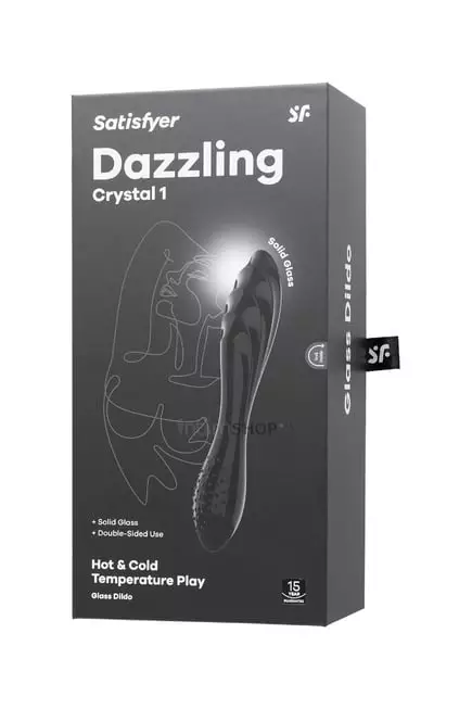 Двусторонний фаллоимитатор Satisfyer Dazzling Crystal 1 18.5 см, черный