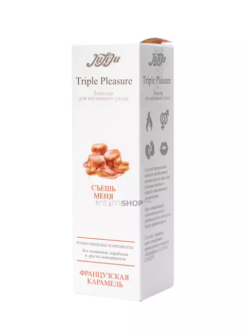 Эликсир Juleju Triple Pleasure Французская карамель для интимного ухода, флакон, 130 мл