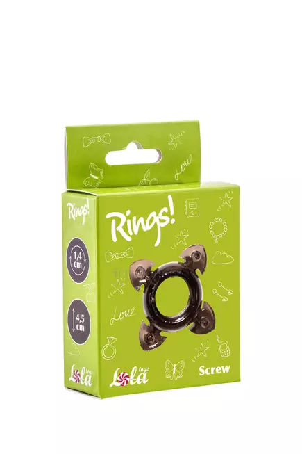 Эрекционное кольцо Rings Screw, чёрное