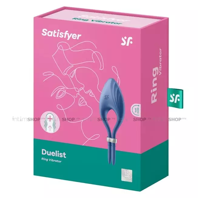 Эрекционное виброкольцо Satisfyer Duelist, синий