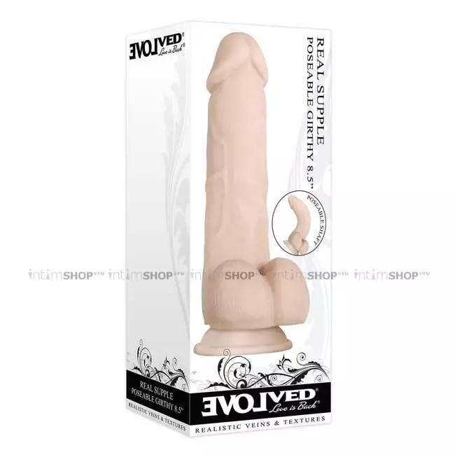 Фаллоимитатор Evolved Real Supple Poseable Girthy с фиксацией формы, 21,5 см