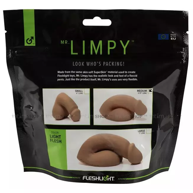 Фаллоимитатор мягкий Fleshlight Mr. Limpy Medium 17 см, телесный