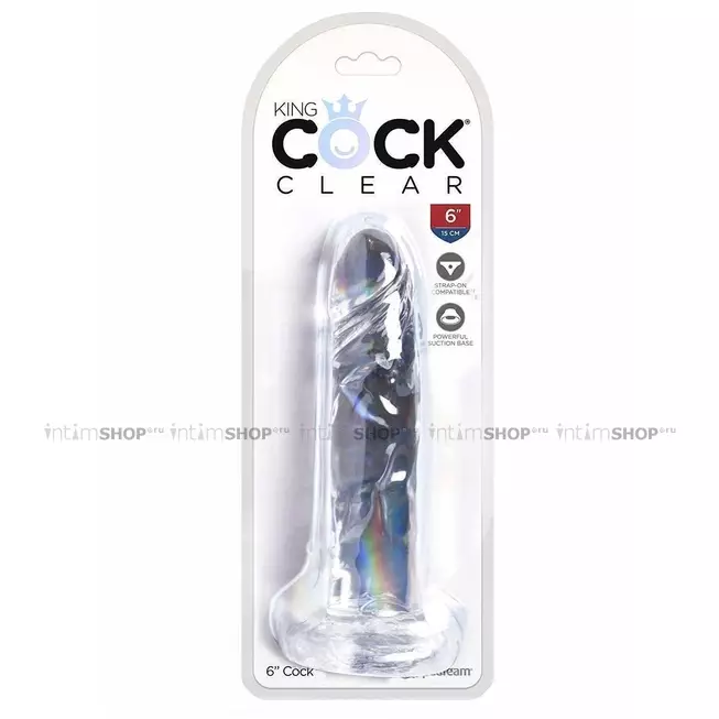 Фаллоимитатор Pipedream King Cock Clear на присоске 18.4 см, бесцветный