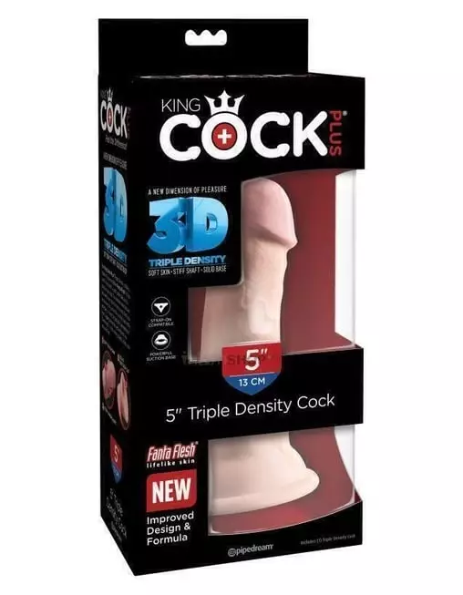 Фаллоимитатор Pipedream на присоске King Cock Plus Triple Density 15.2 см, телесный