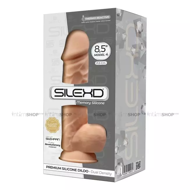 Фаллоимитатор с мошонкой Adrien Lastic SileXD Model 4 21.5 см, телесный