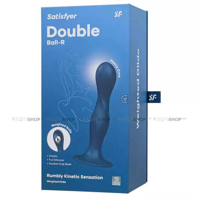 Фаллоимитатор с переменным центром тяжести Satisfyer Double Ball-R, синий