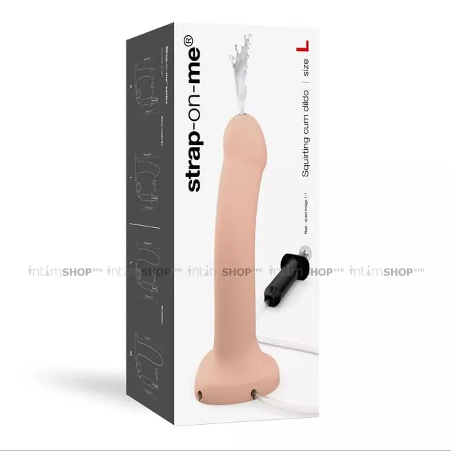 Фаллоимитатор с семяизвержением Strap-on-me Semi-Realistic 19.6 см без крема L, телесный