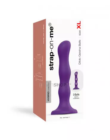 Фаллоимитатор Strap-On-Me Dildo Geisha Ball XL 19 см, фиолетовый