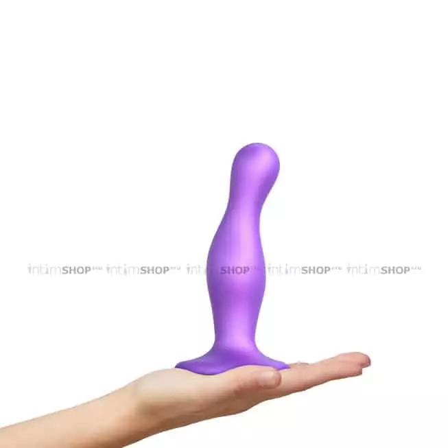 Фаллоимитатор Strap-on-me Dildo Plug Curvy L 16 см, фиолетовый металлик