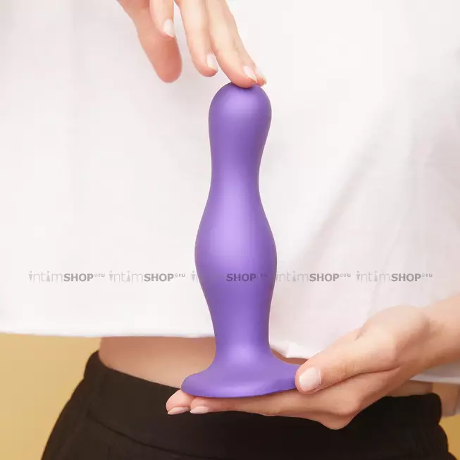 Фаллоимитатор Strap-on-me Dildo Plug Curvy M 15.5 см, фиолетовый металлик