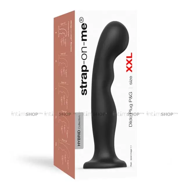 Фаллоимитатор Strap-on-me Dildo Plug P&G XXL 20 см, черный