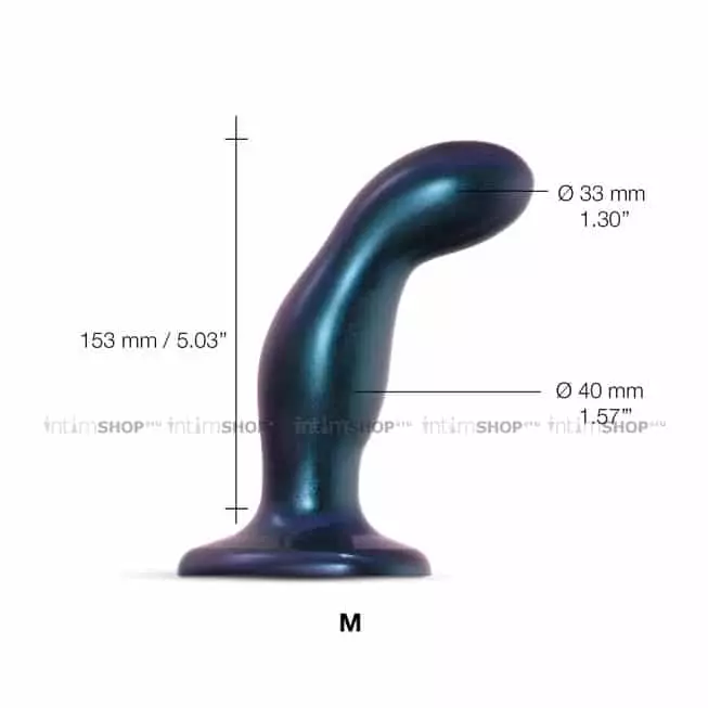 Фаллоимитатор Strap-on-me Dildo Plug Snaky M 16.5 см, синий металлик