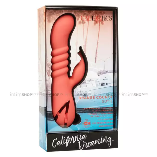 Фрикционный вибратор-кролик CalExotics California Dreaming Orange County Cutie, оранжевый