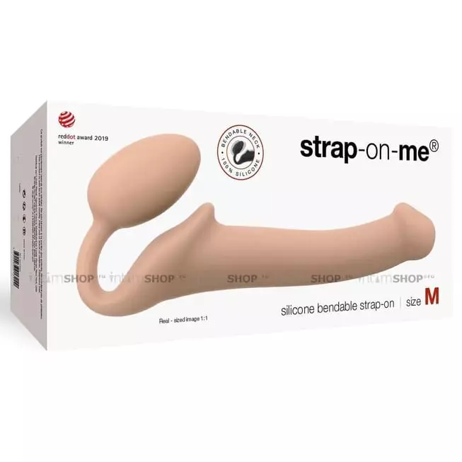 Гибкий страпон Strap-on-me Semi-Realistic M, телесный