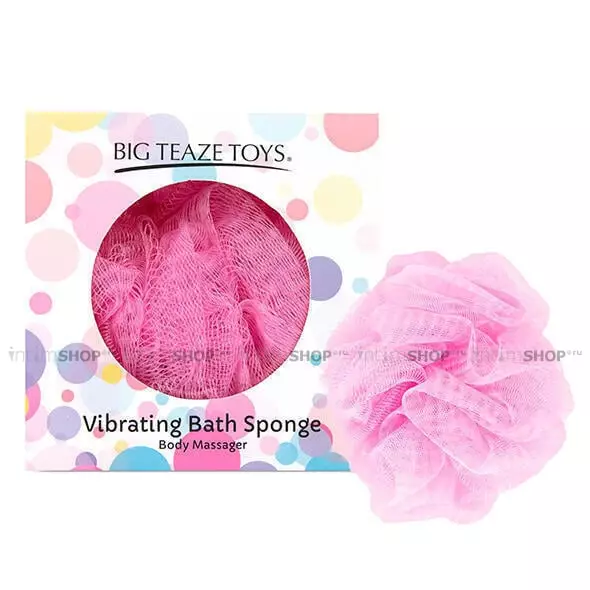 Губка для ванны с вибропулей Big Teaze Toys Bath Sponge Vibrating, розовый