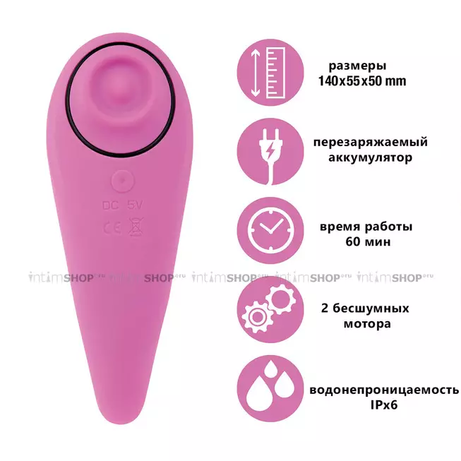 Клиторальный стимулятор с вибрацией FeelzToys FemmeGasm, розовый