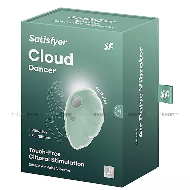 Клиторальный стимулятор с вибрацией Satisfyer Cloud Dancer, зеленый