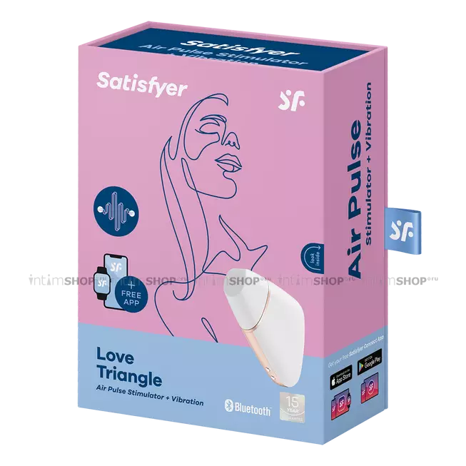 Клиторальный стимулятор с вибрацией Satisfyer Love Triangle, белый