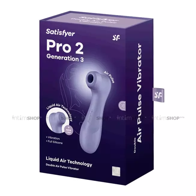 Клиторальный стимулятор с вибрацией Satisfyer Pro 2 Liquid Air, сиреневый