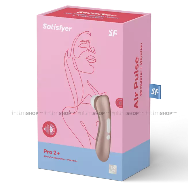 Клиторальный стимулятор с вибрацией Satisfyer Pro 2 +, нежно-розовое золото