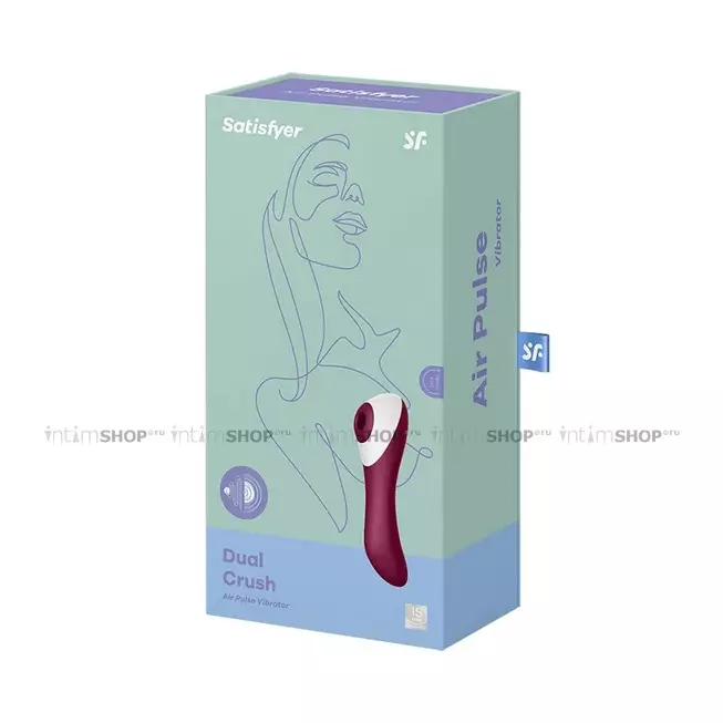 Клиторальный стимулятор+вибратор 2 в 1 Satisfyer Dual Crush, красный