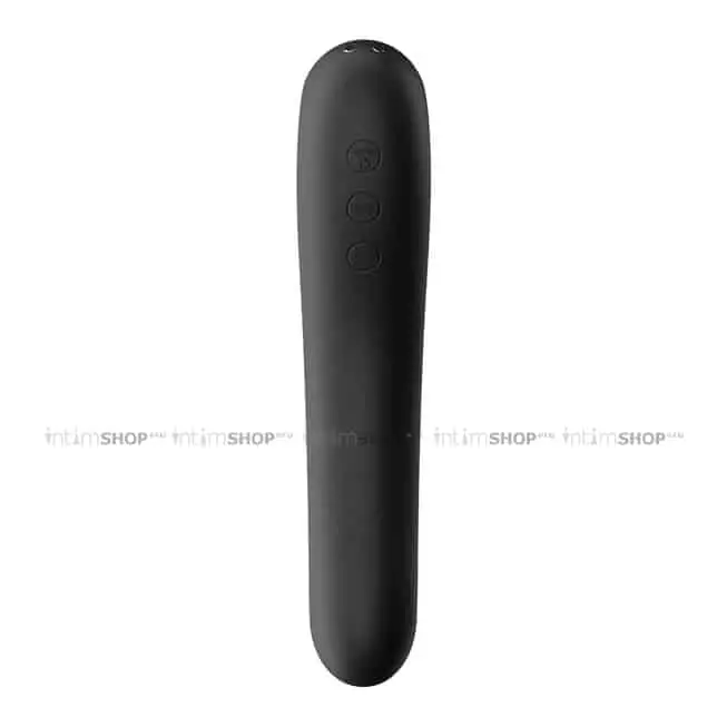 Клиторальный стимулятор+вибратор 2 в 1 Satisfyer Dual Kiss, черный