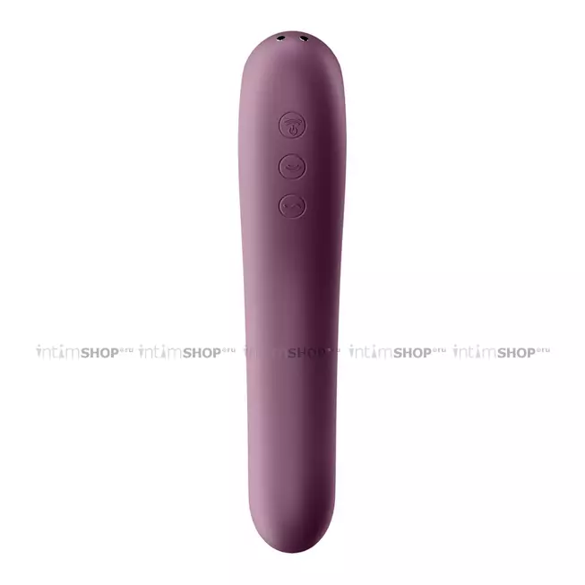 Клиторальный стимулятор+вибратор 2 в 1 Satisfyer Dual Kiss, фиолетовый