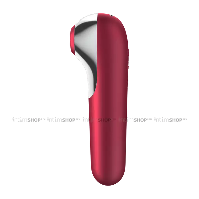 Клиторальный стимулятор+вибратор 2 в 1 Satisfyer Dual Love, красный