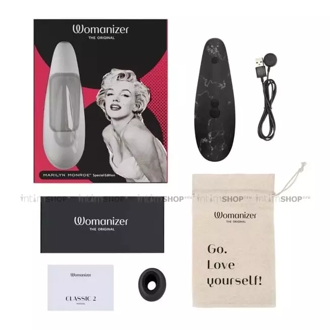 Клиторальный стимулятор Womanizer Marilyn Monroe™ Special Edition, черный